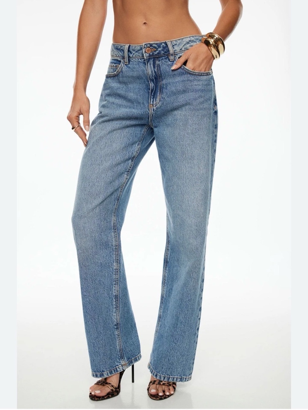 Dynamite Mika Mid Rise Relaxed Straight Leg Jeans Sz 0/25